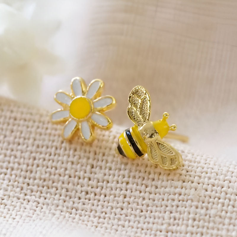 Vintage Dainty Yellow Flower Earrings