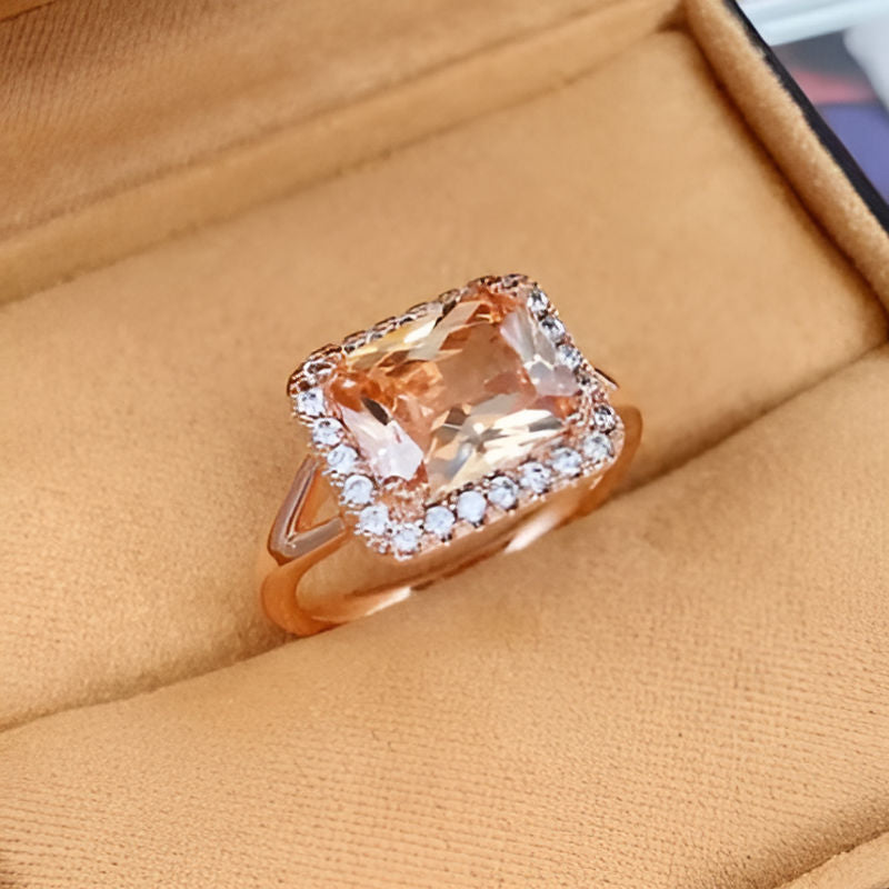 Vintage Champagne Square Ring
