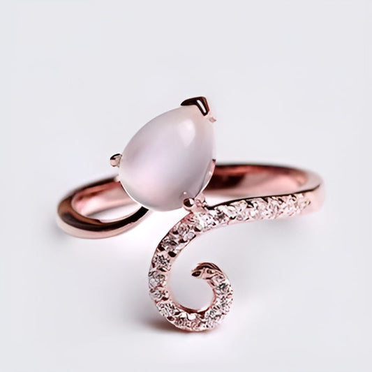 Vintage Pink Simulated Opal Ring