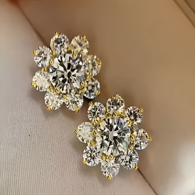 Vintage Yellow Flower Stud Earrings