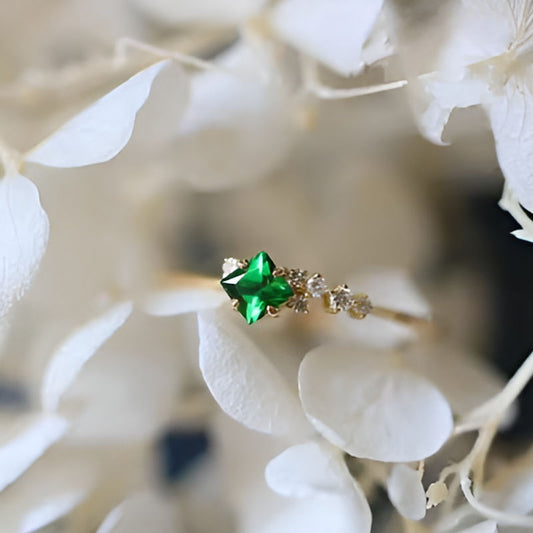 Vintage Green Cubic Zirconia Ring