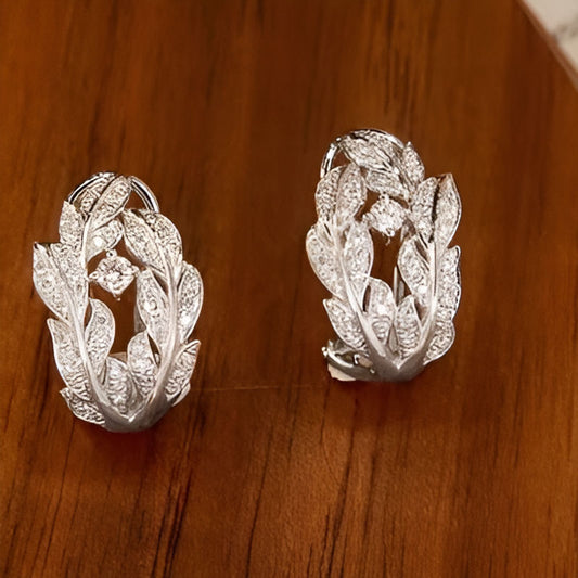 Vintage Leaf Hoop Earrings