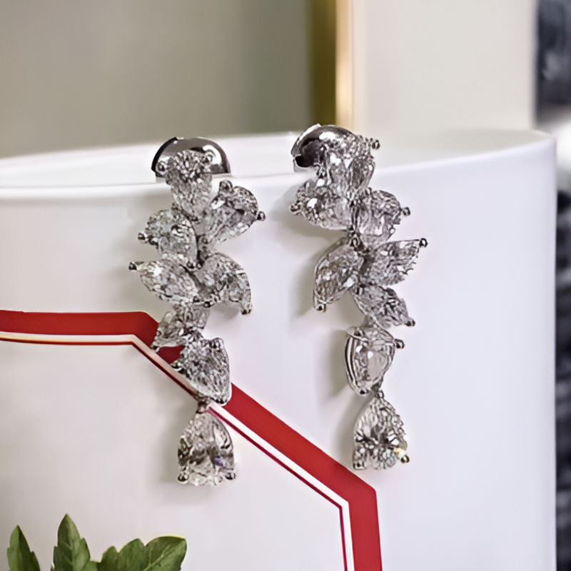 Vintage Crystal Zirconia Hanging Earrings