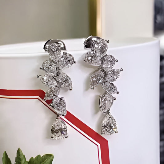 Vintage Crystal Zirconia Hanging Earrings