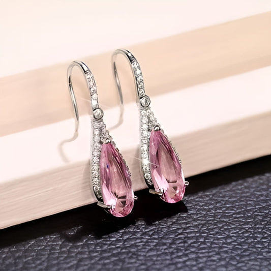 Vintage Inlay Pink Temperament Earrings