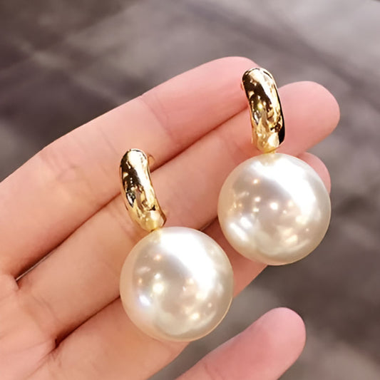 Elegant Round Imitation Pearl Earrings