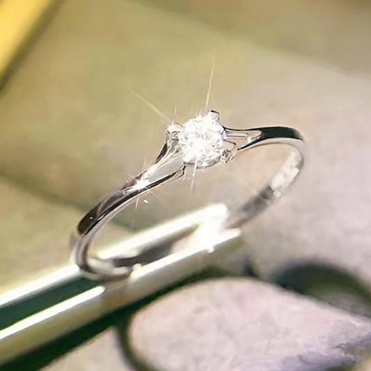 Silver Solitaire Zirconia Ring