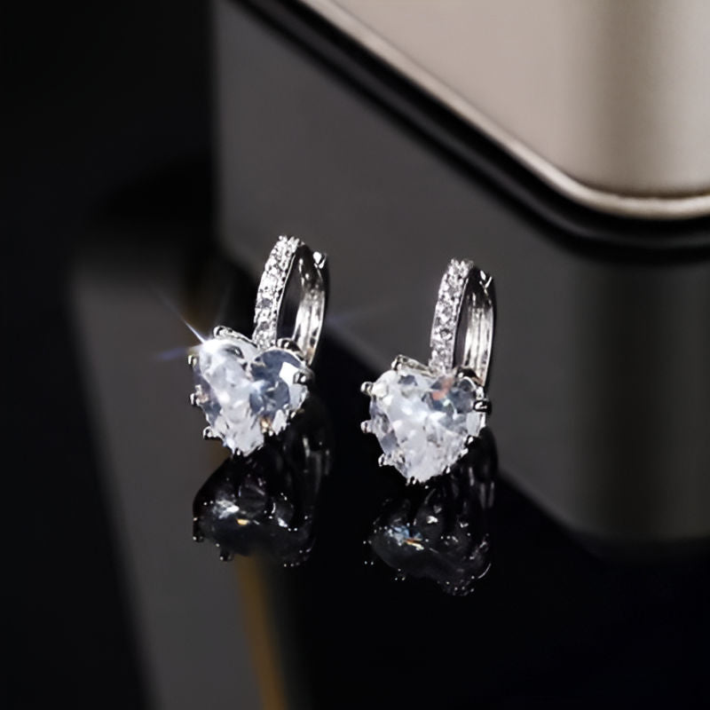 Vintage Heart Pendant Earrings