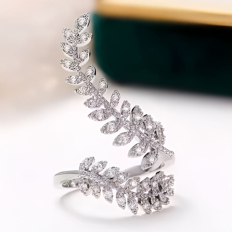 Vintage Leaf Opening Ring