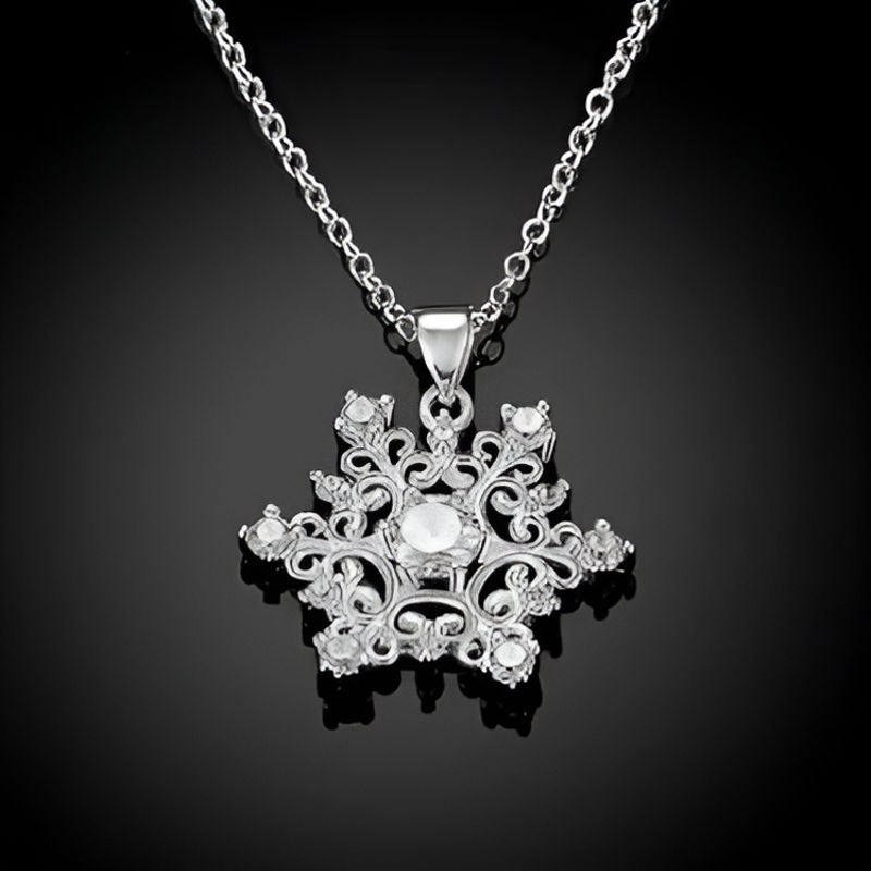 Vintage Snowflake Pendant Necklace