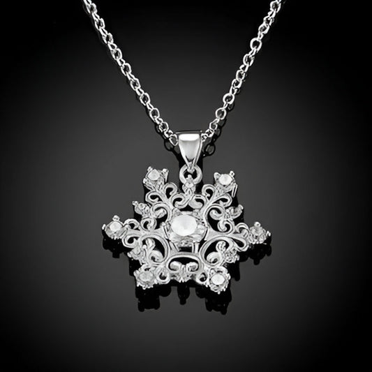 Vintage Snowflake Pendant Necklace