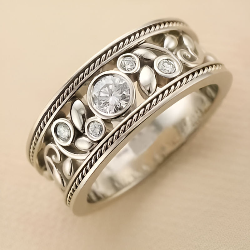 Vintage Round Cubic Zirconia Ring