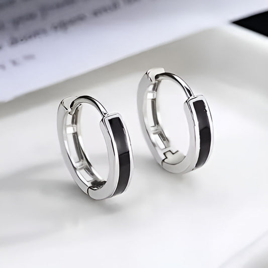 Vintage Black Enamel Earrings