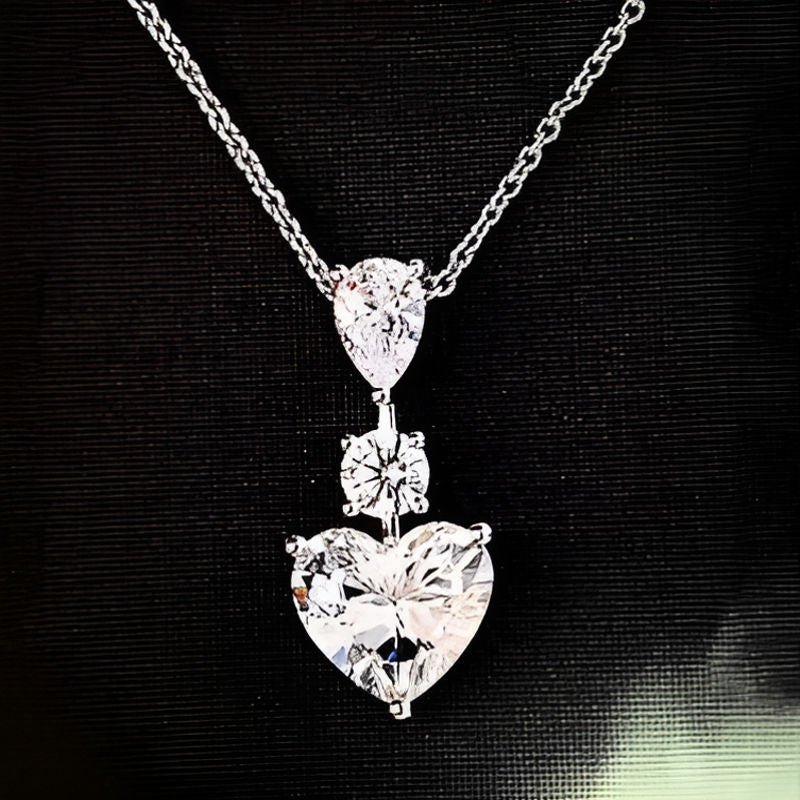 Vintage Heart Crystal Necklace