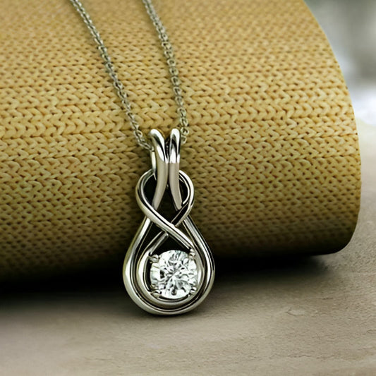 Silver Bright Round Zirconia Necklace
