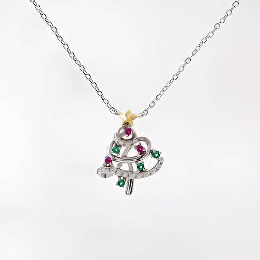 Vintage Christmas Tree Necklace