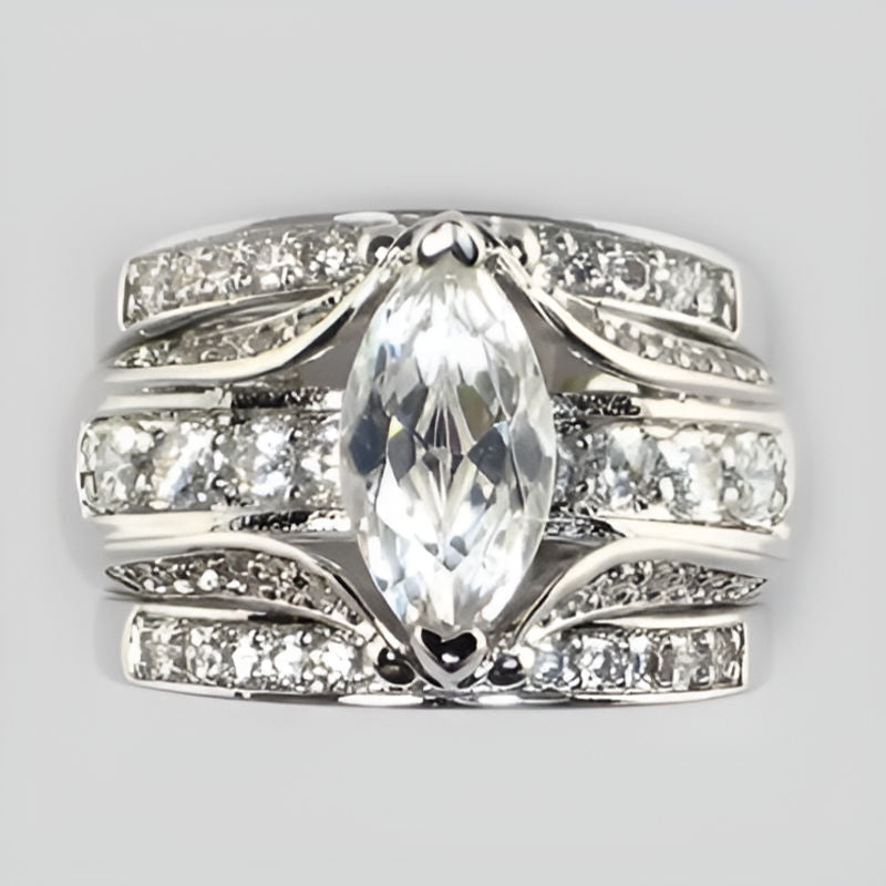 Silver Marquise Cubic Zirconia Ring