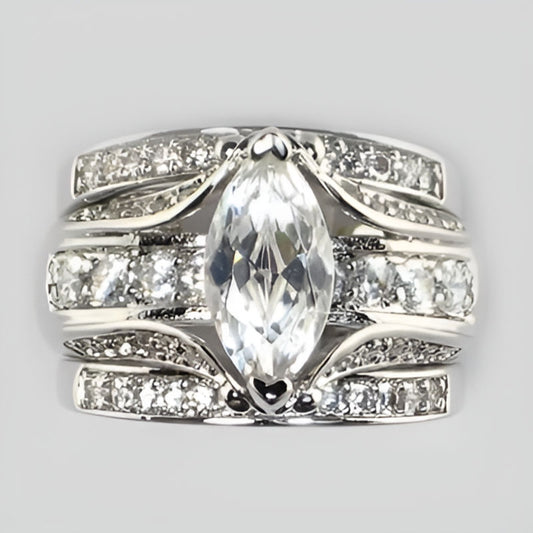 Silver Marquise Cubic Zirconia Ring