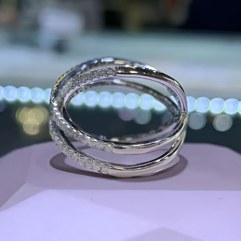 Silver Stylish Cross Ring