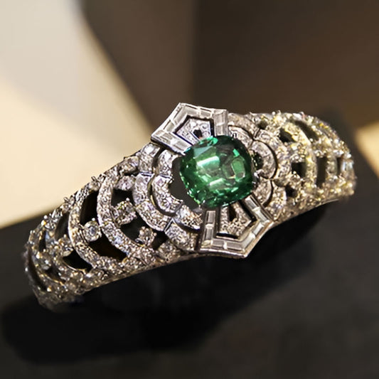 Vintage Green Cubic Zirconia Ring