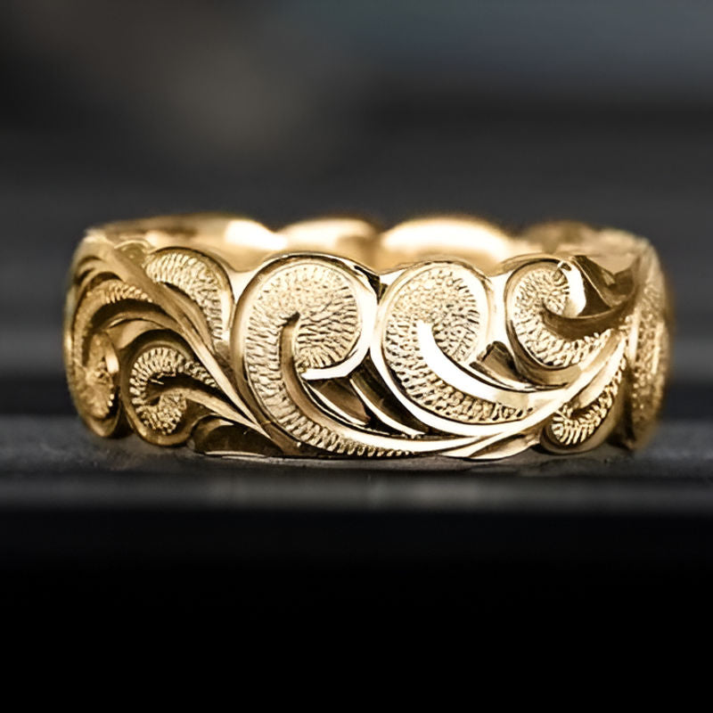 Gold Floral Pattern Ring