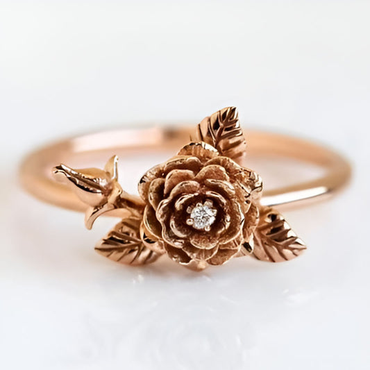 Vintage Bronze Exquisite Flower Ring