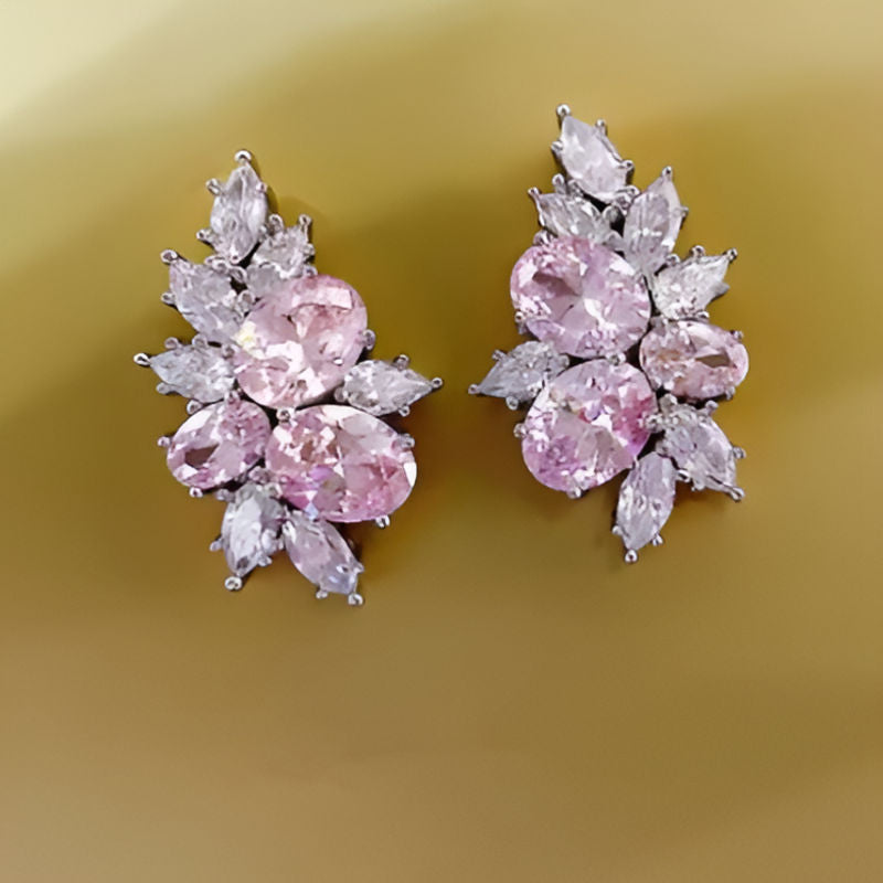 Vintage Sweet Pink Zirconia Earrings