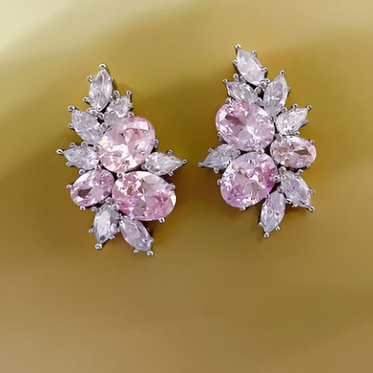 Vintage Sweet Pink Zirconia Earrings