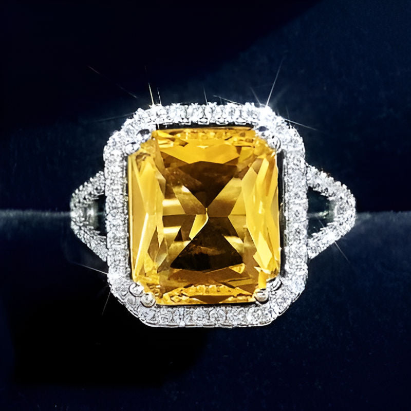 Vintage Yellow Zirconia Ring