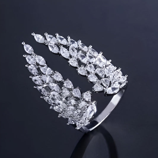 Silver Angel Wing Opening Ring
