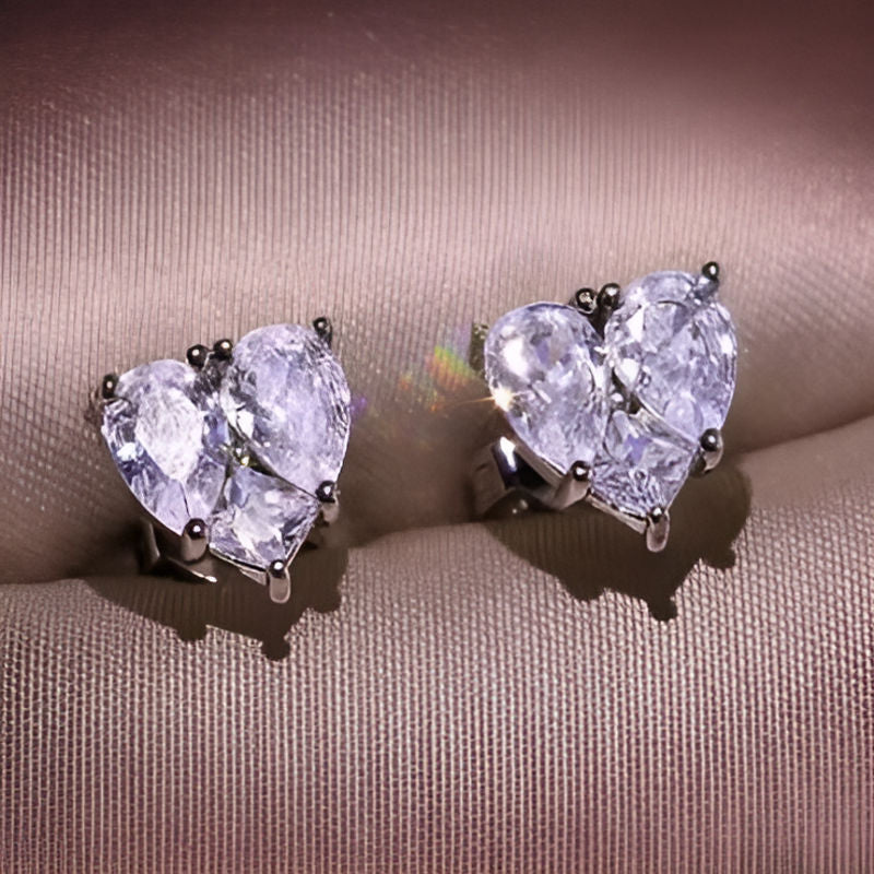 Vintage Heart Stud Earrings
