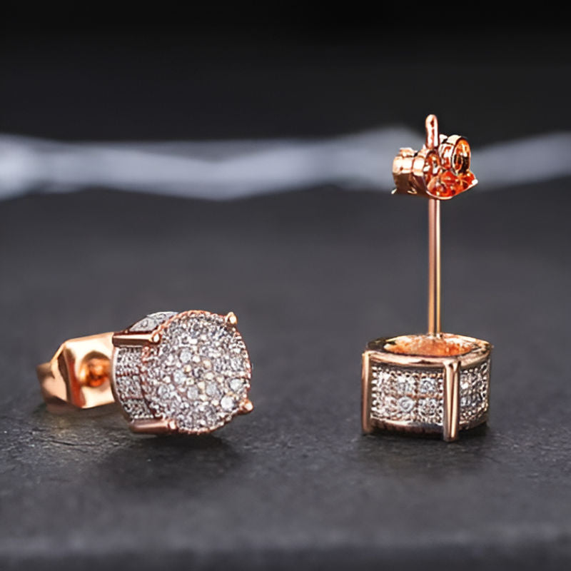 Vintage Bronze Fancy Round Earrings