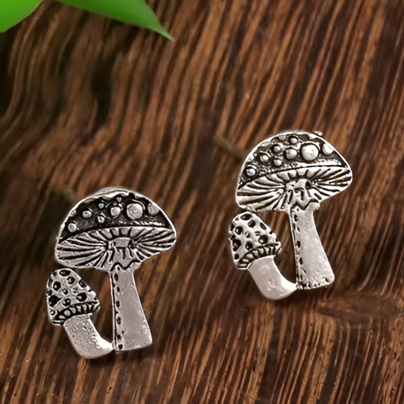Vintage Mushroom Shaped Stud Earrings