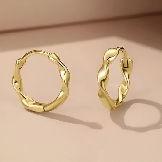 Gold Glossy Twisty Earrings
