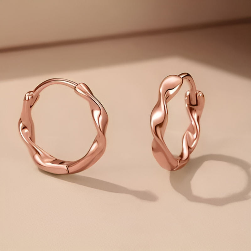 Vintage Bronze Glossy Twisty Earrings