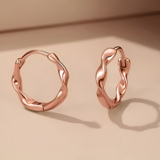 Vintage Bronze Glossy Twisty Earrings