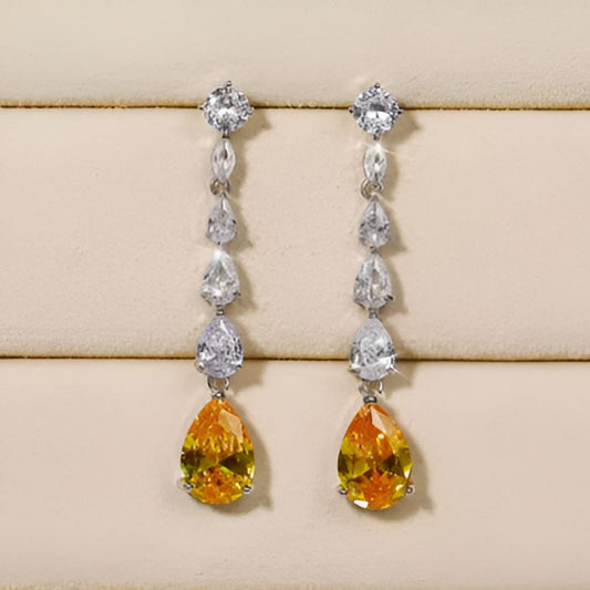 Vintage Sparking Yellow Earrings