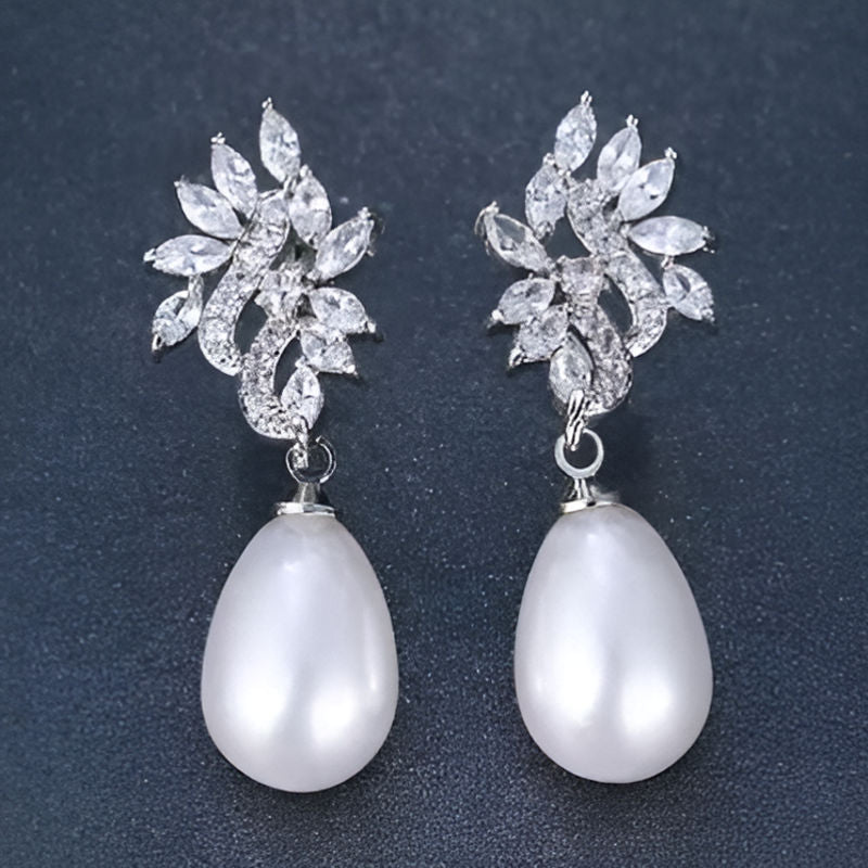 Elegant Imitation Pearl Drop Earrings