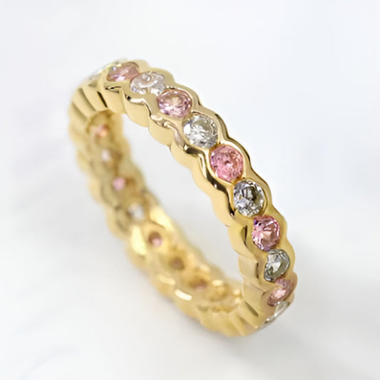 Gold Zirconia Promise Ring