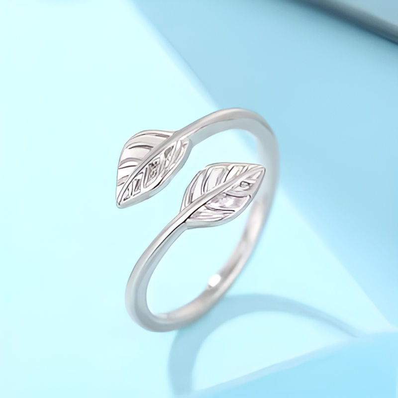 Vintage Leaf Shape Opening Ring