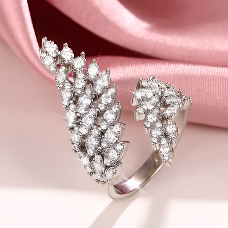 Silver Feather Wing Opening Ring