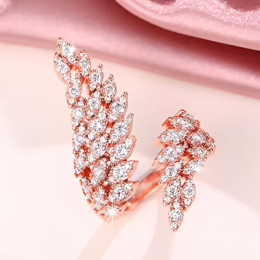 Vintage Bronze Feather Wing Ring