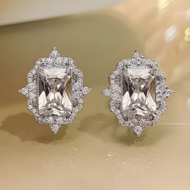 Vintage Cubic Zircon Stud Earrings