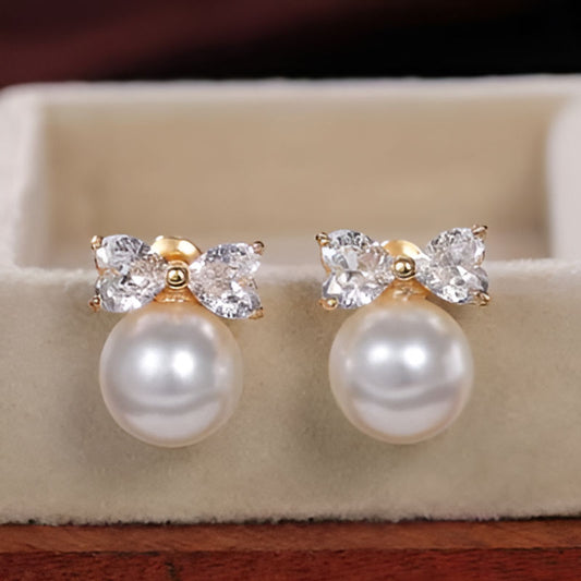 Gold Color Bow Earrings