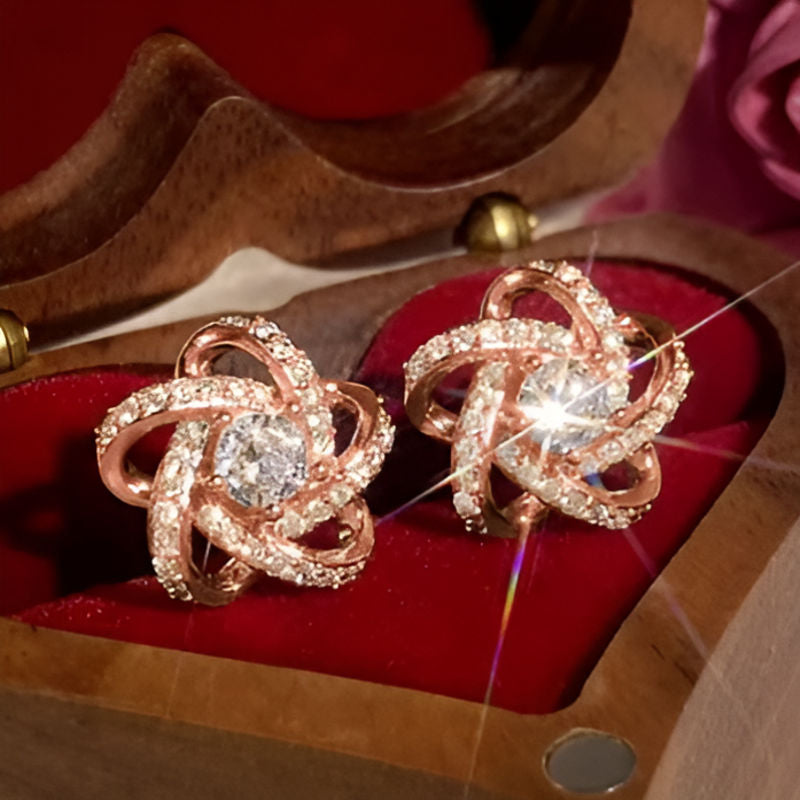 Vintage Bronze Dazzling Flower Earrings