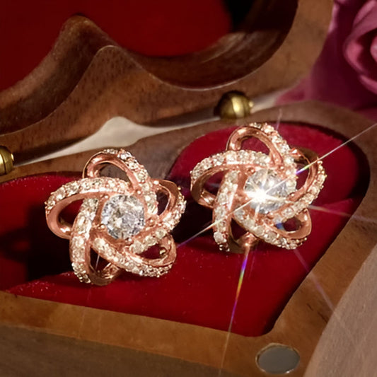 Vintage Bronze Dazzling Flower Earrings