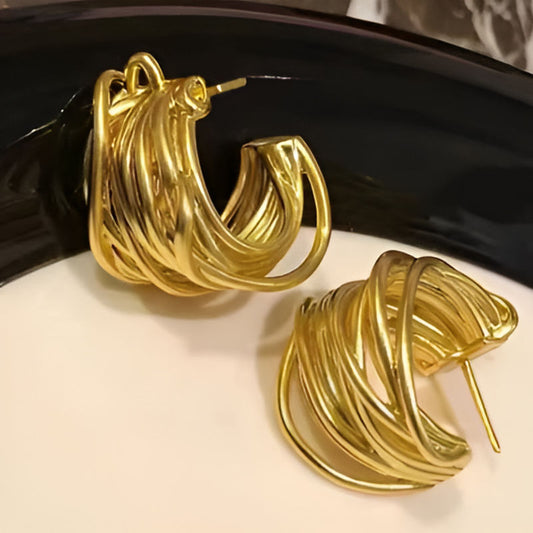 Gold Glossy Hoop Earrings