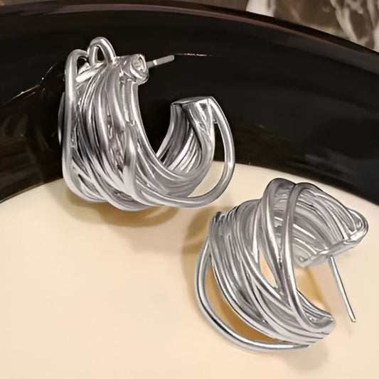 Silver Glossy Hoop Earrings