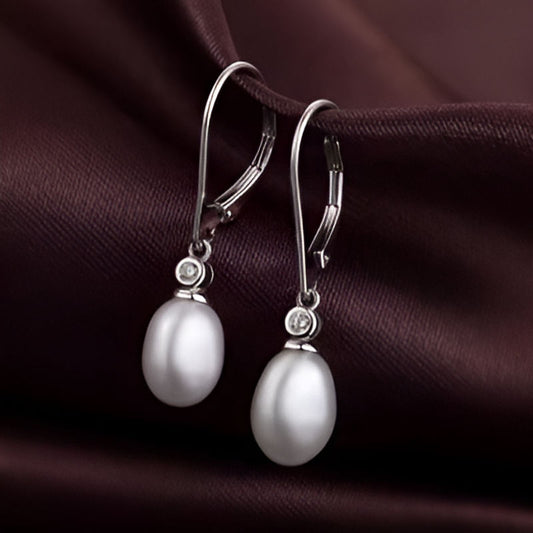 Elegant Oval Imitation Pearl Earrings
