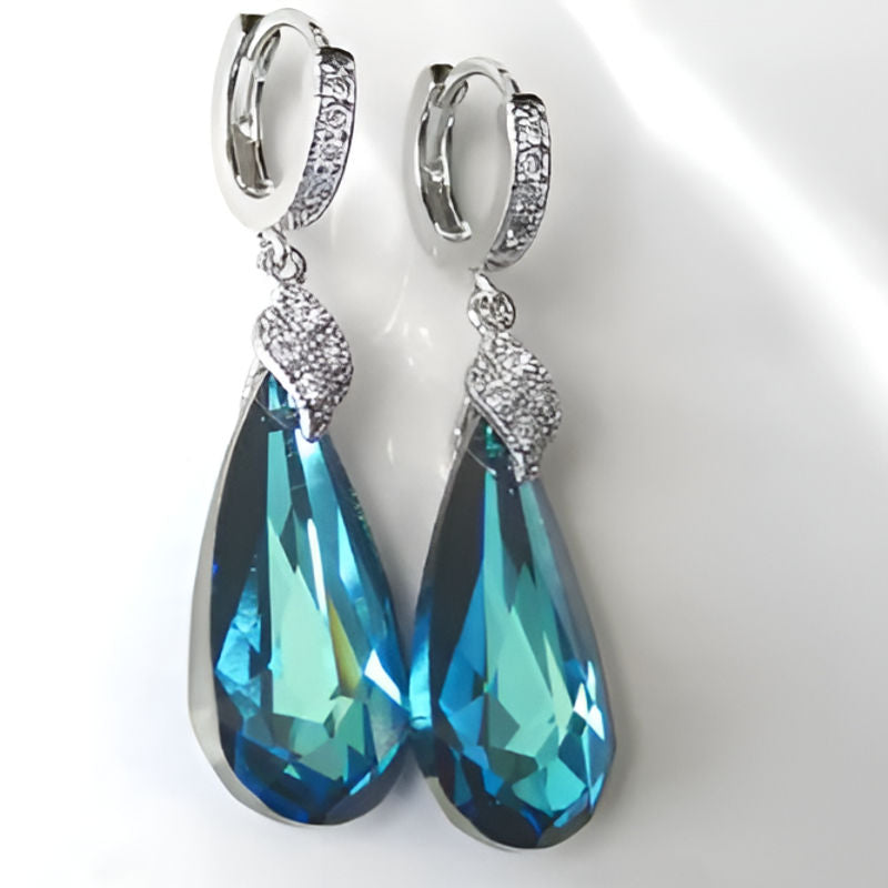 Vintage Blue Zirconia Earrings